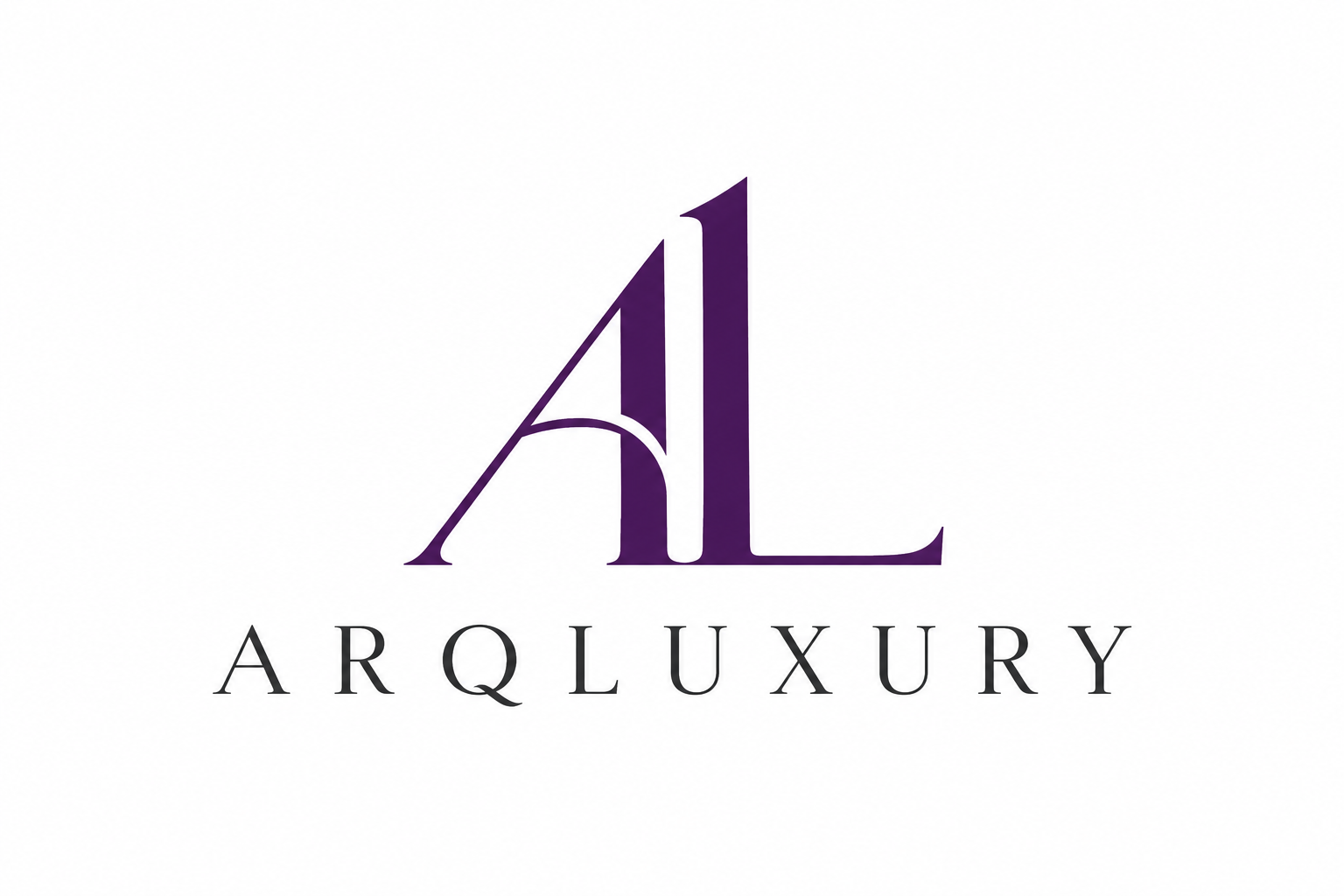 Logótipo ARQLUXURY, monograma AL em roxo